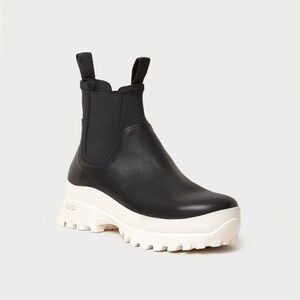 Loeffler Randall Tara Chelsea Boot Black with Cream lug sole size 8